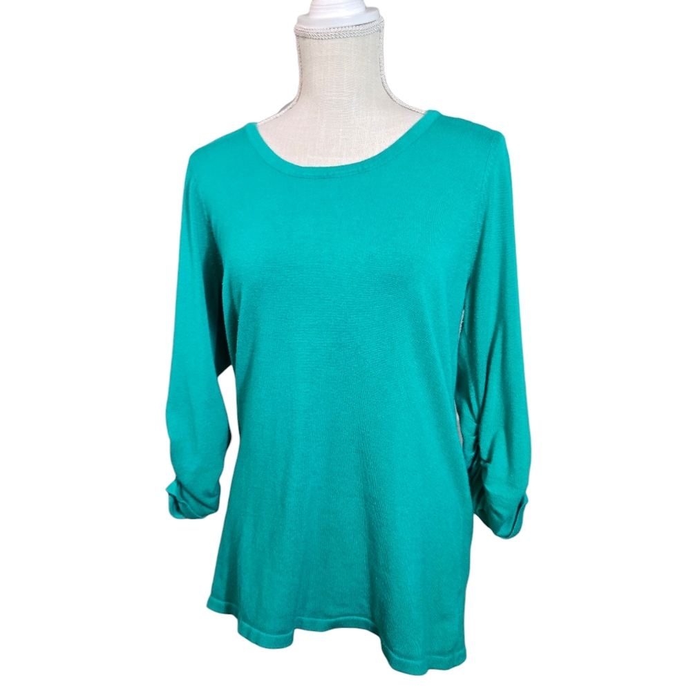 Notations Teal Long Sleeve Knit Top – Size XL